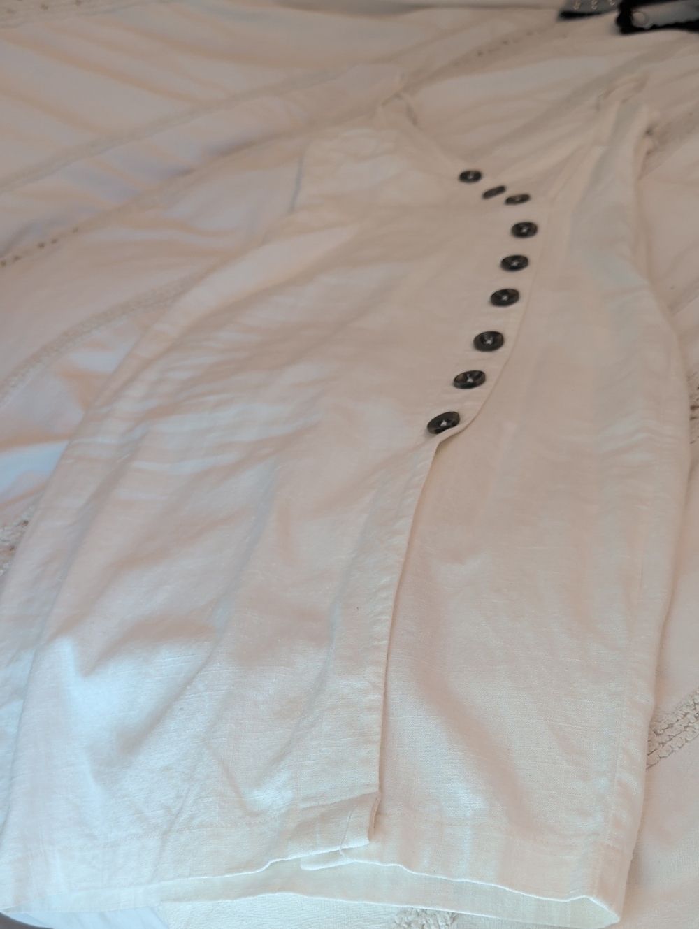 White Button-Accent Dress